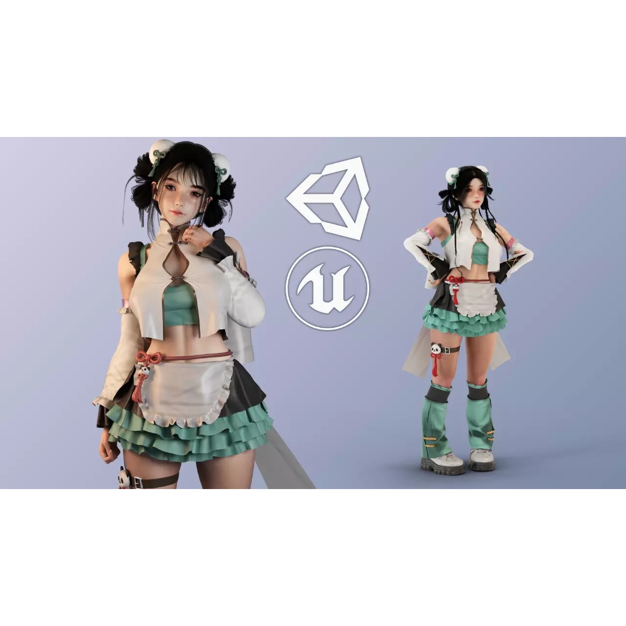 Bao Girl - Low-Poly Game-Ready 3D Model - View 2