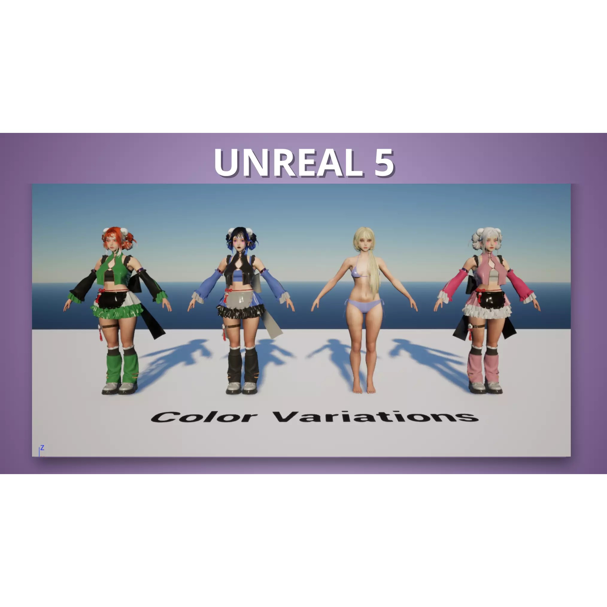 Bao Girl - Low-Poly Game-Ready 3D Model - View 21