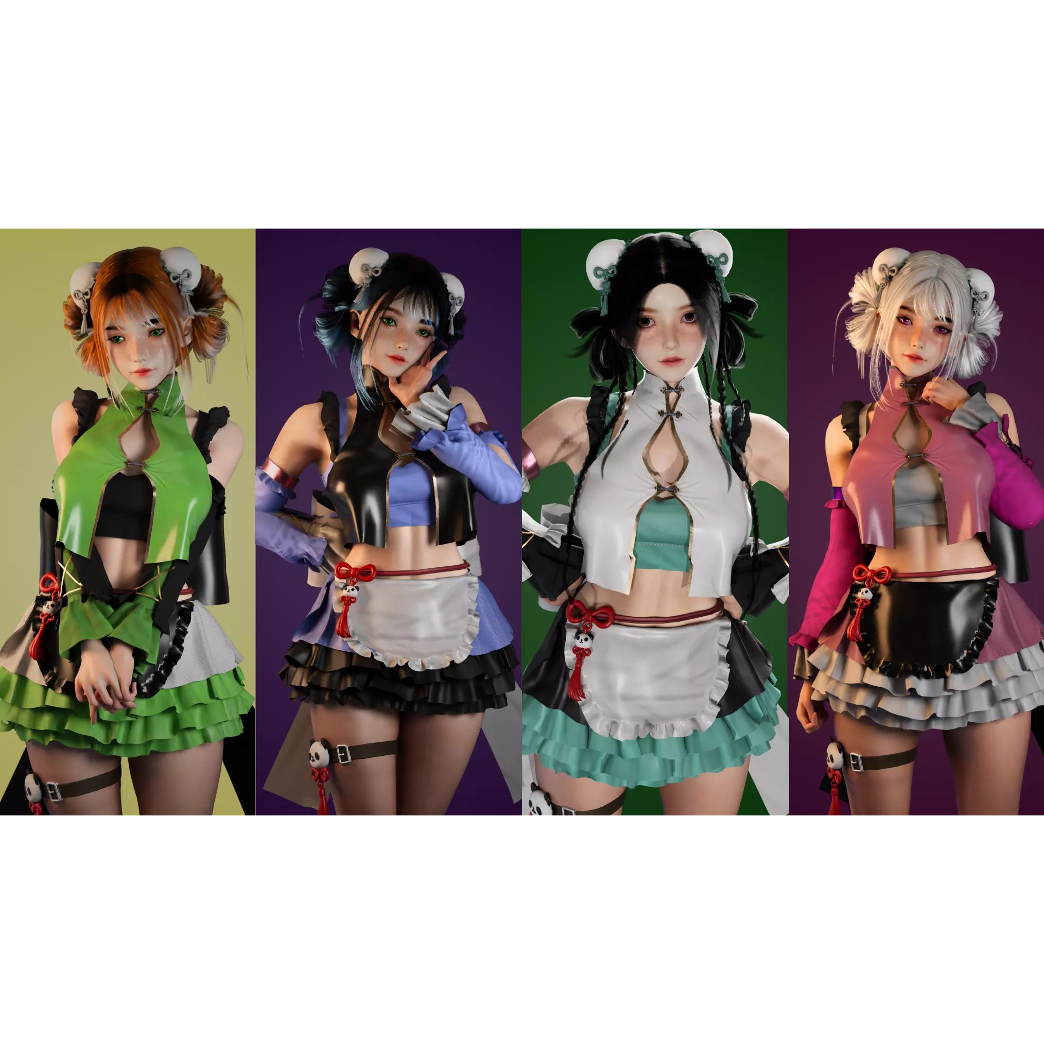 Bao Girl - Low-Poly Game-Ready 3D Model - View 6