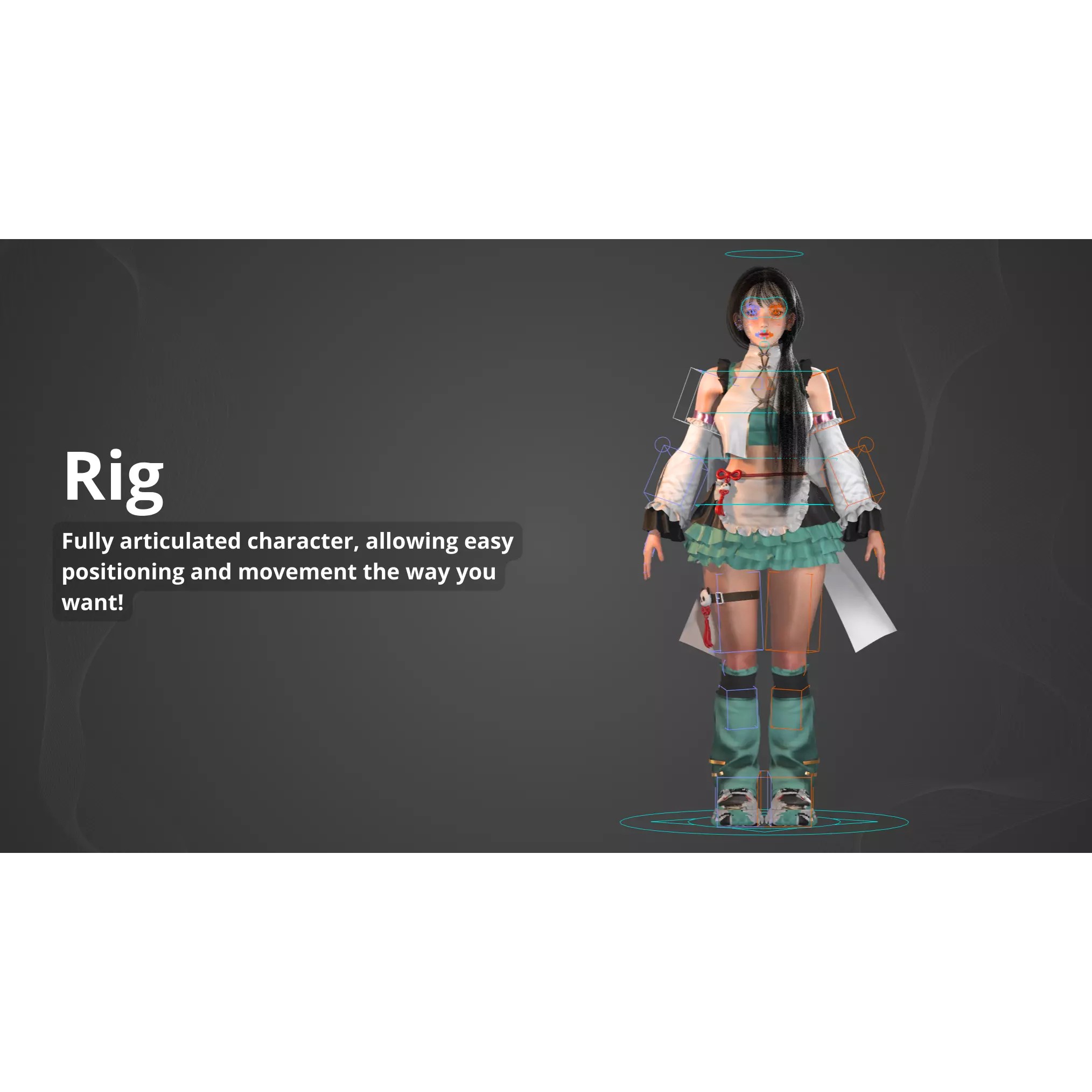 Bao Girl - Low-Poly Game-Ready 3D Model - View 7