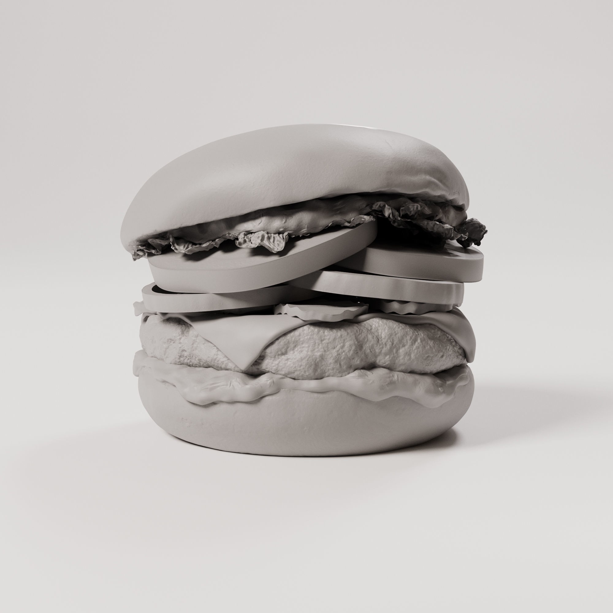 Burger - Low-Poly Game-Ready 3D Model - View 6