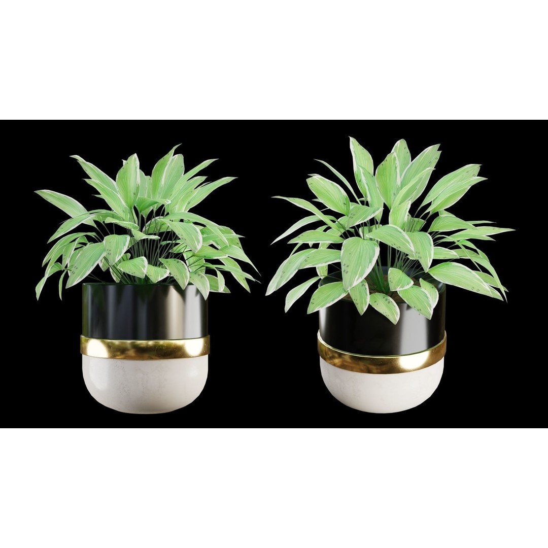 Modern Pots 3D Model – Low Poly PBR Collection for Games and Design - View 10