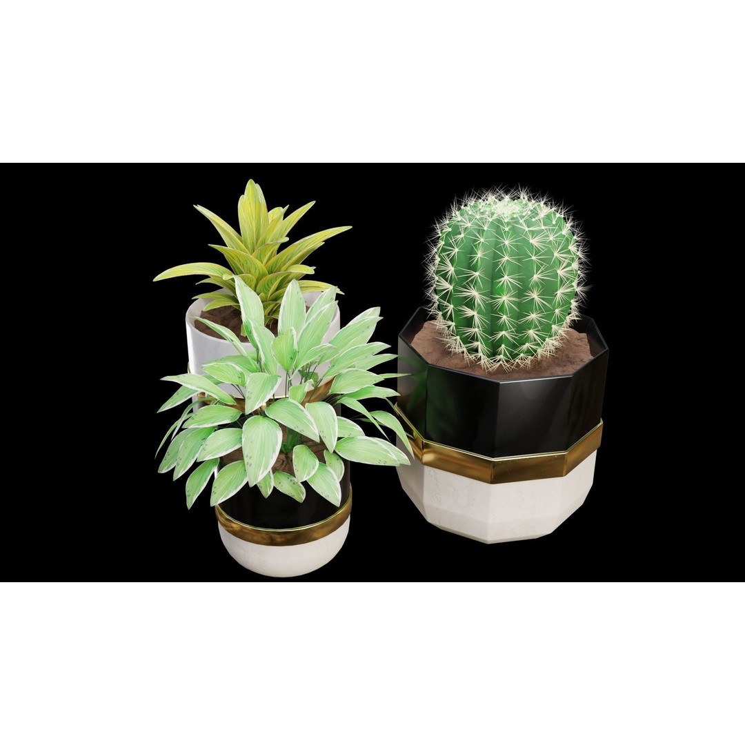 Modern Pots 3D Model – Low Poly PBR Collection for Games and Design - View 15