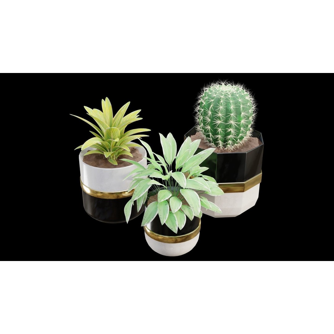 Modern Pots 3D Model – Low Poly PBR Collection for Games and Design - View 16