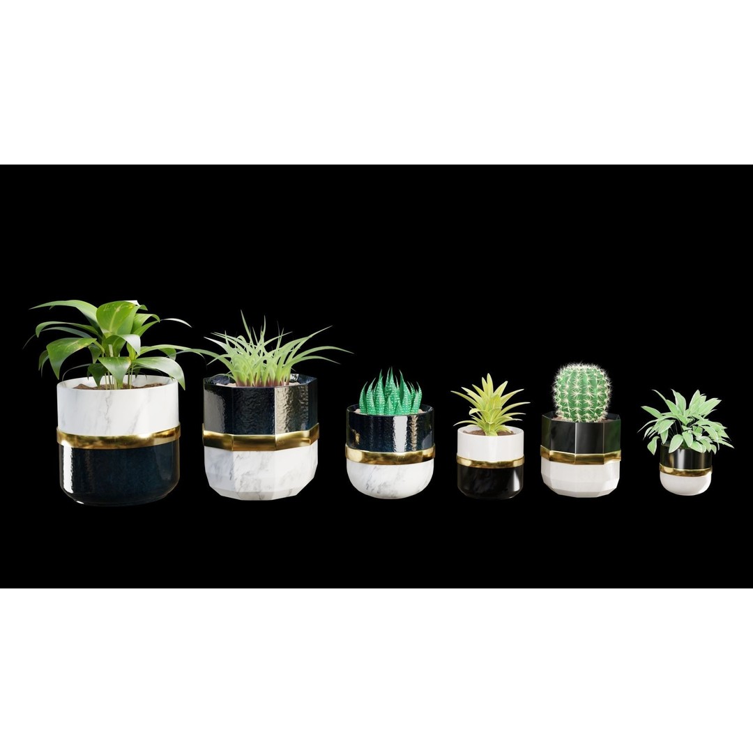 Modern Pots 3D Model – Low Poly PBR Collection for Games and Design - View 18