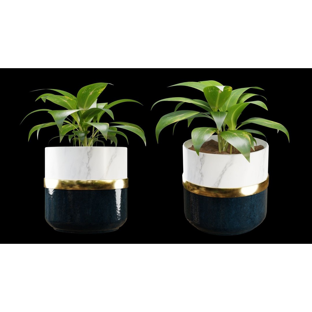 Modern Pots 3D Model – Low Poly PBR Collection for Games and Design - View 5