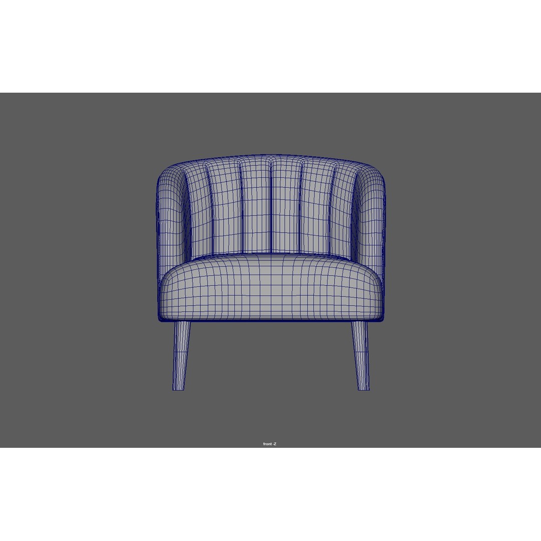 IKEA Fabric Armchair 3D Model – Low Poly PBR Furniture Asset, FBX - View 10