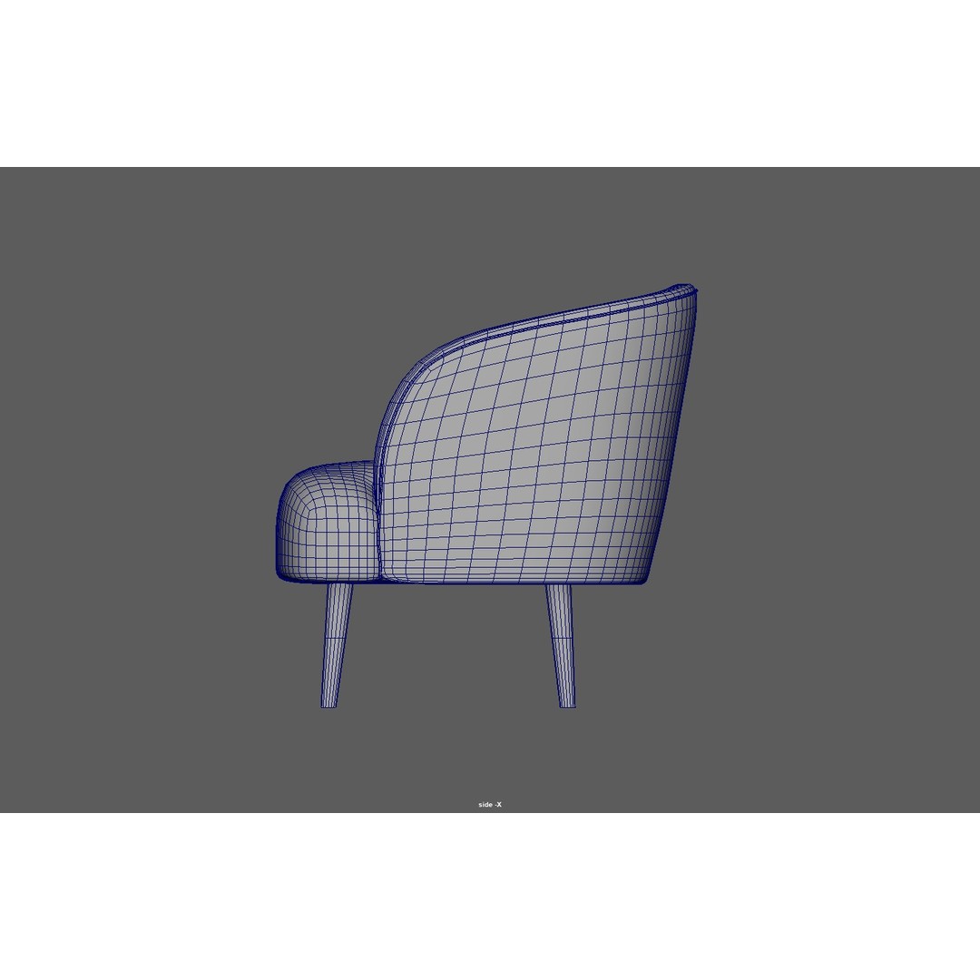 IKEA Fabric Armchair 3D Model – Low Poly PBR Furniture Asset, FBX - View 11