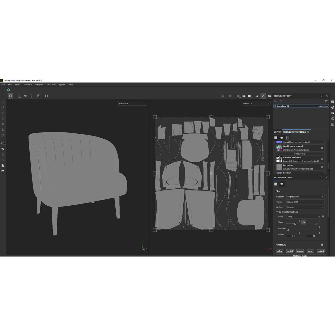 IKEA Fabric Armchair 3D Model – Low Poly PBR Furniture Asset, FBX - View 12