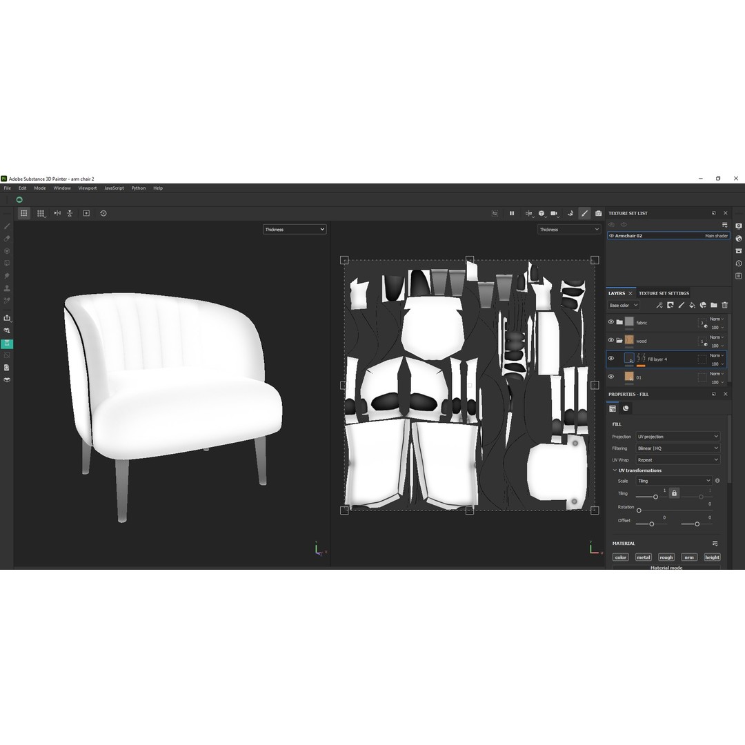 IKEA Fabric Armchair 3D Model – Low Poly PBR Furniture Asset, FBX - View 14