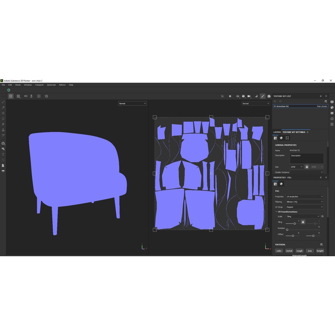 IKEA Fabric Armchair 3D Model – Low Poly PBR Furniture Asset, FBX - View 16