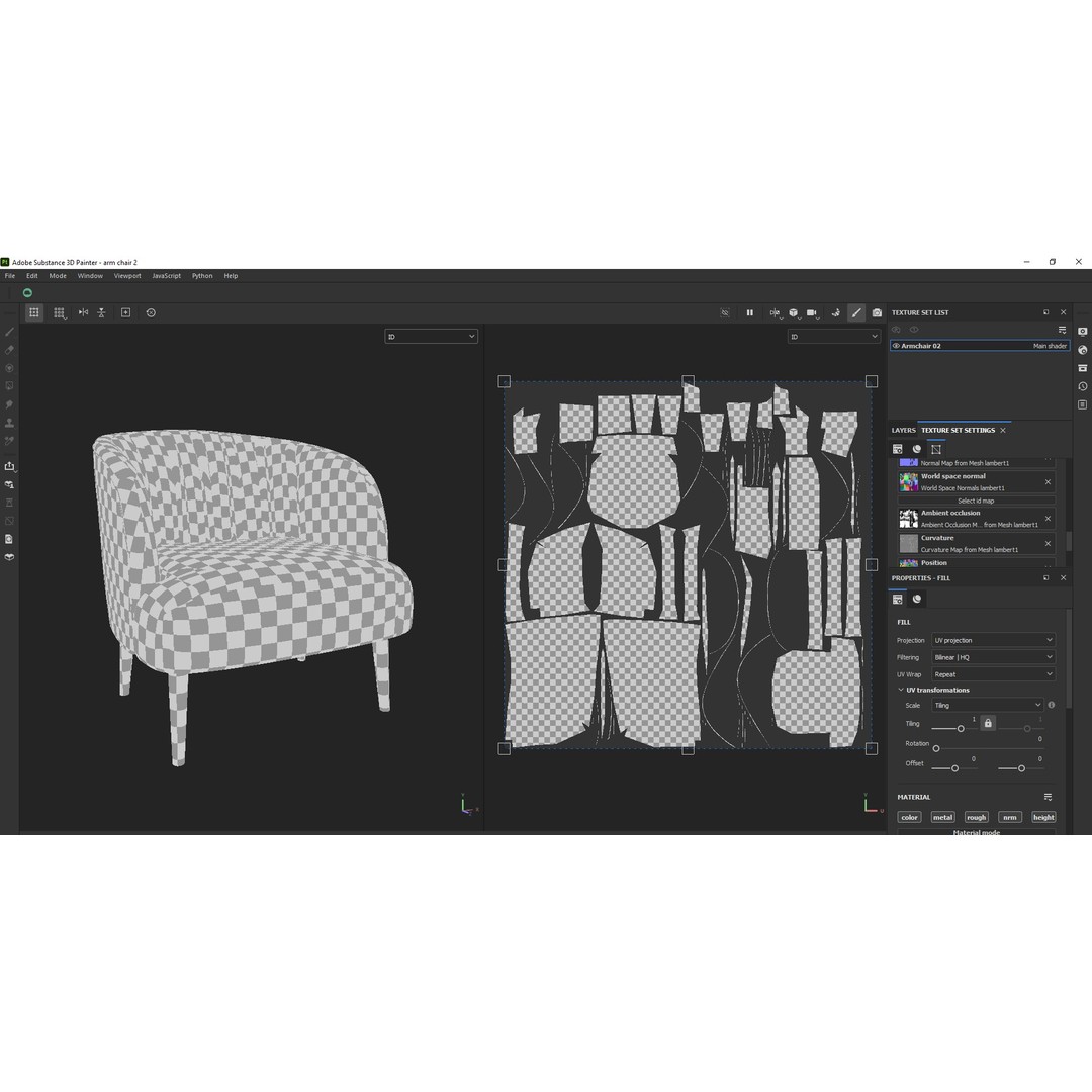 IKEA Fabric Armchair 3D Model – Low Poly PBR Furniture Asset, FBX - View 18