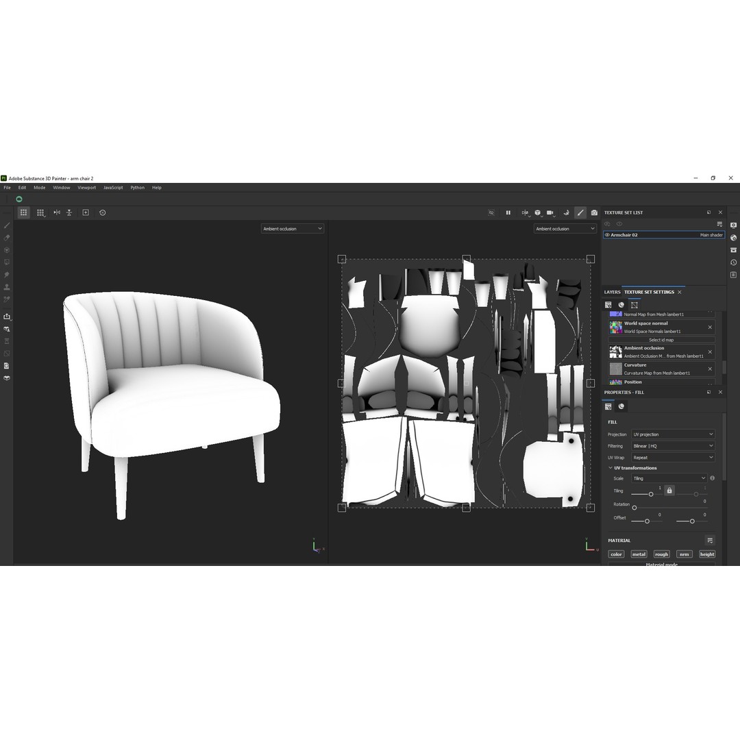 IKEA Fabric Armchair 3D Model – Low Poly PBR Furniture Asset, FBX - View 19