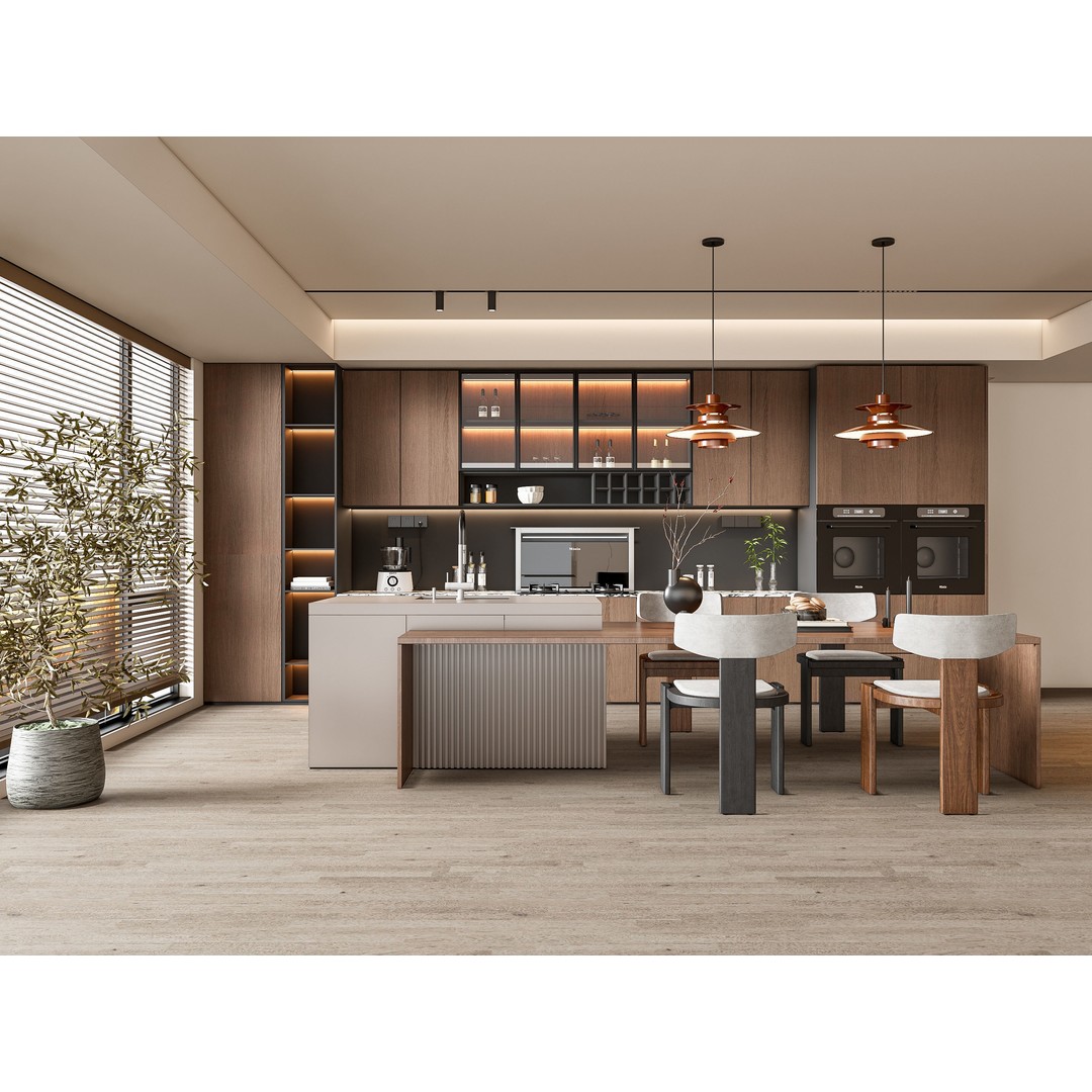 Modern Kitchen 3D Model – Photorealistic Interior Scene, Blender, FBX - View 2
