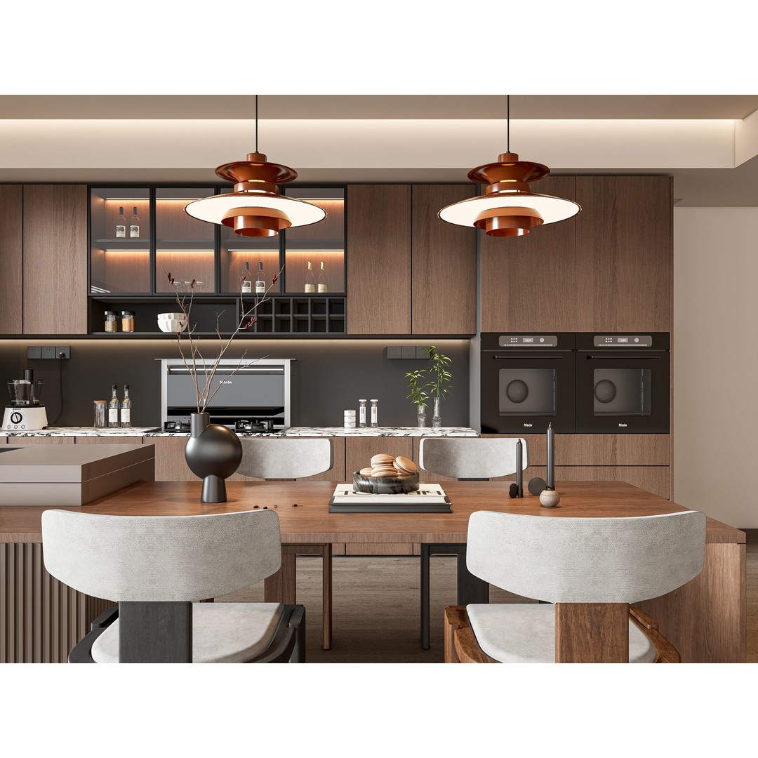 Modern Kitchen 3D Model – Photorealistic Interior Scene, Blender, FBX - View 4
