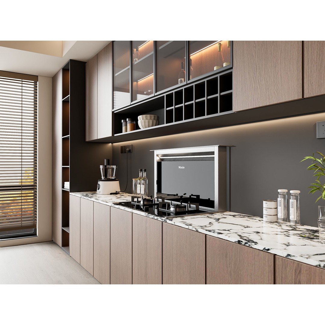 Modern Kitchen 3D Model – Photorealistic Interior Scene, Blender, FBX - View 6