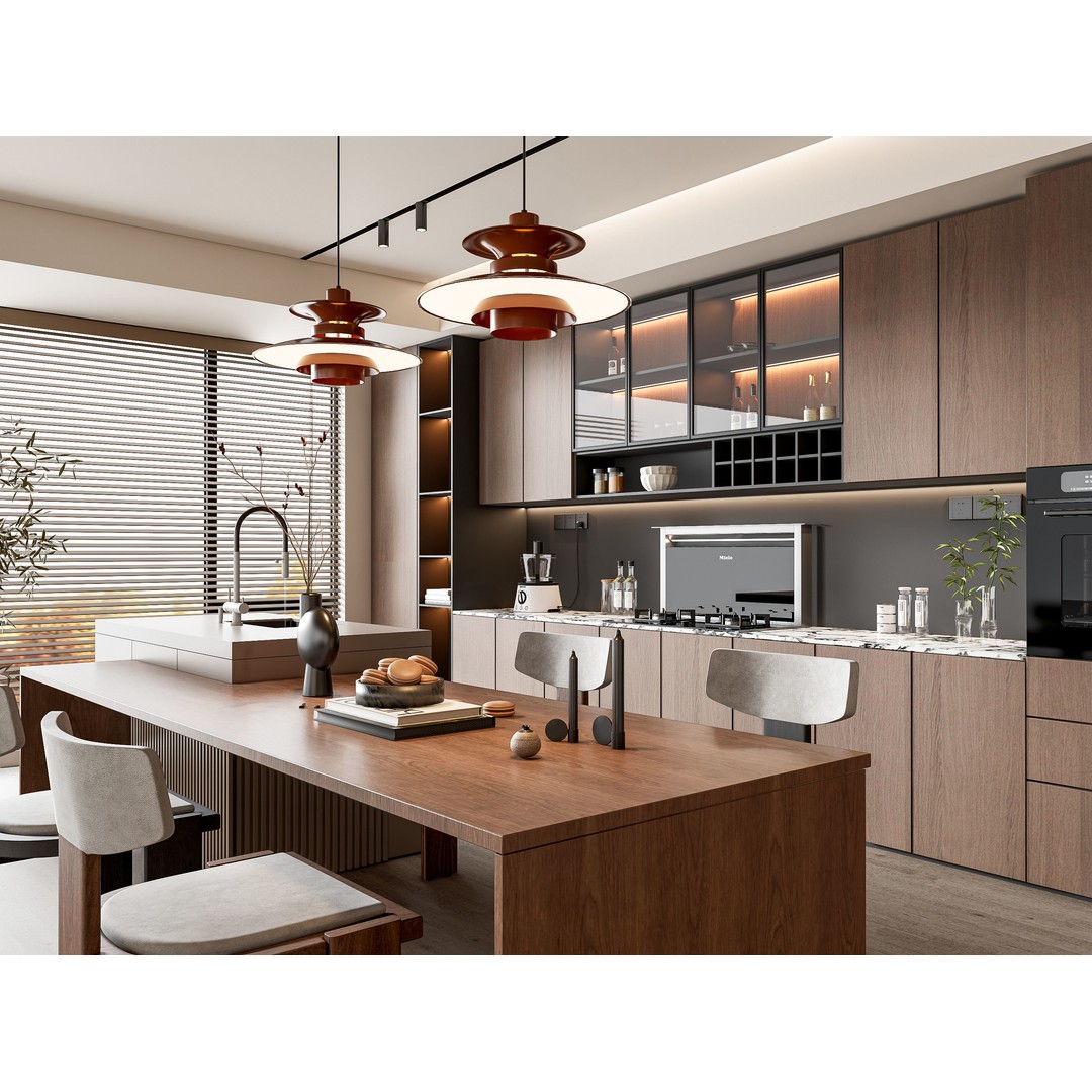 Modern Kitchen 3D Model – Photorealistic Interior Scene, Blender, FBX - View 9