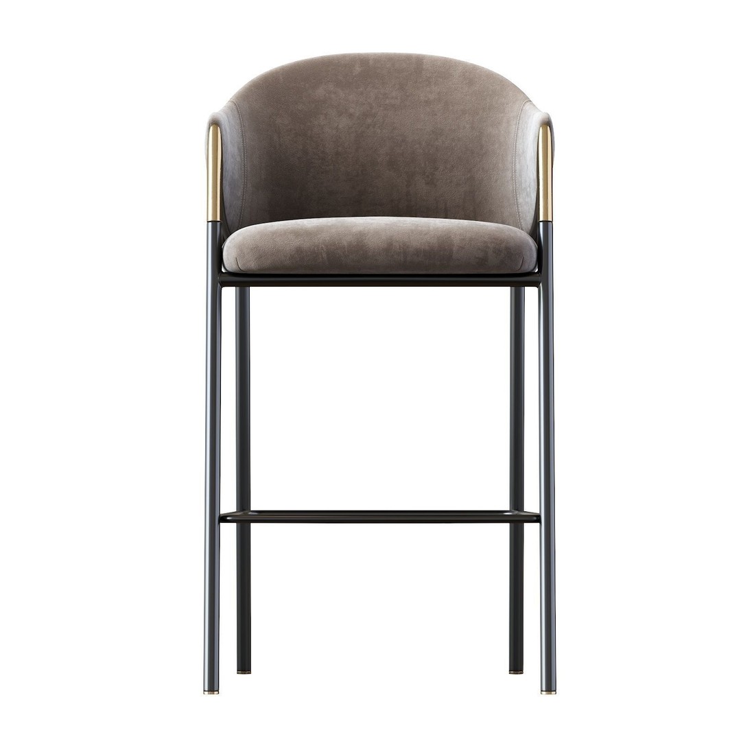 Euler Counter Bar Stool Set of 2 3D Model – Modern Upholstered Design, OBJ - View 15