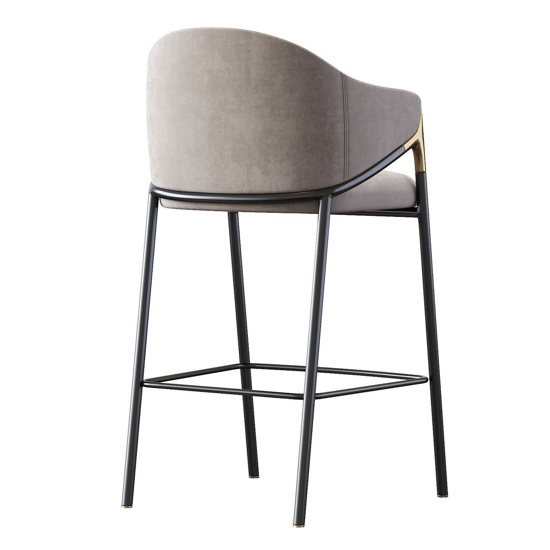 Euler Counter Bar Stool Set of 2 3D Model – Modern Upholstered Design, OBJ - View 20