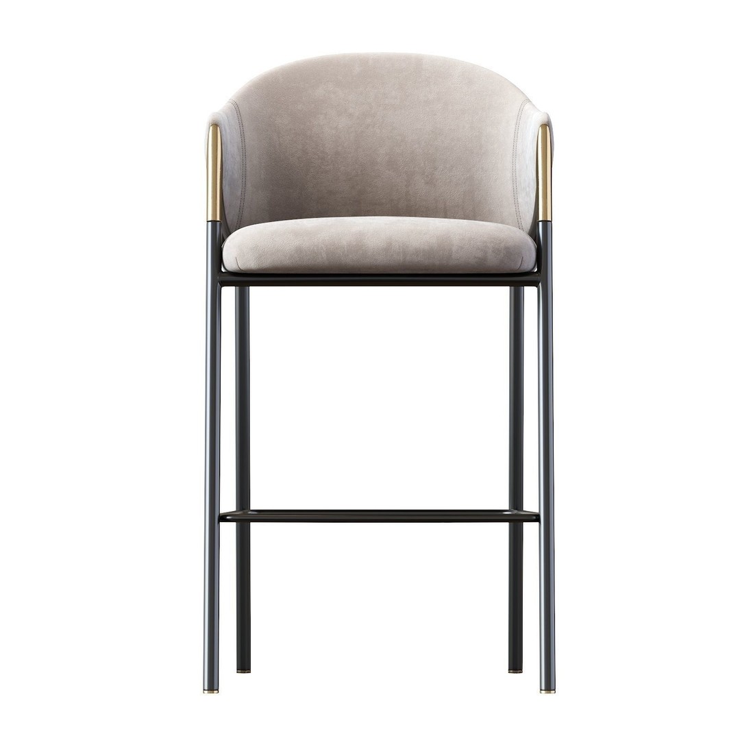 Euler Counter Bar Stool Set of 2 3D Model – Modern Upholstered Design, OBJ - View 22