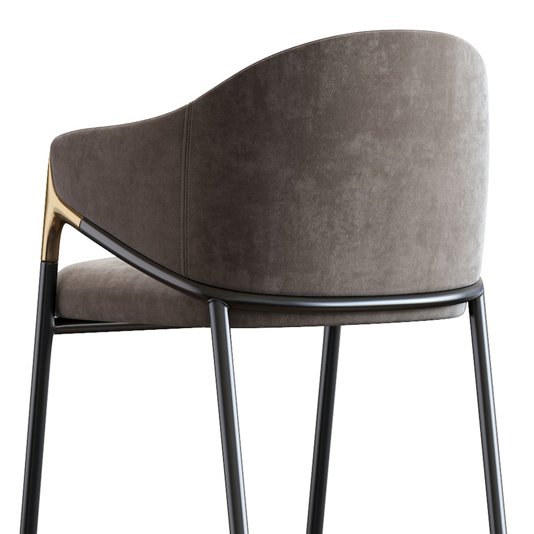 Euler Counter Bar Stool Set of 2 3D Model – Modern Upholstered Design, OBJ - View 25
