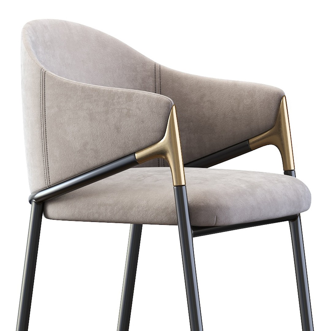 Euler Counter Bar Stool Set of 2 3D Model – Modern Upholstered Design, OBJ - View 27
