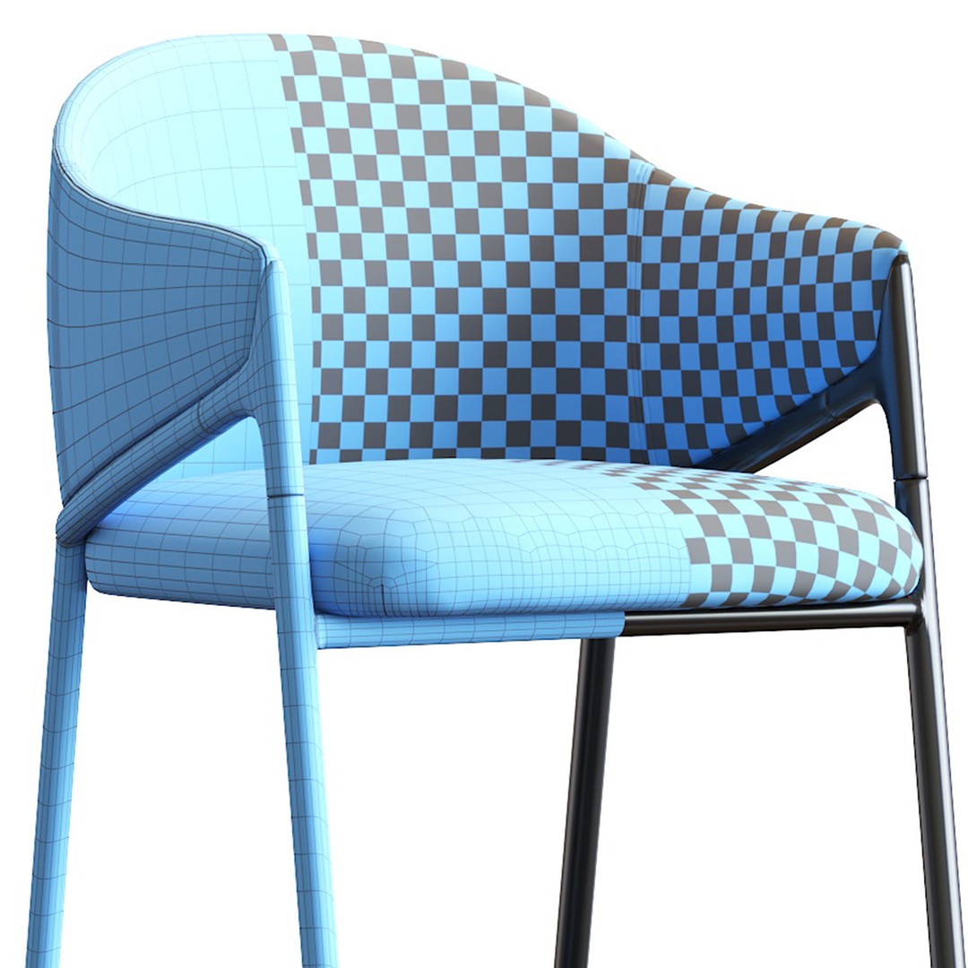 Euler Counter Bar Stool Set of 2 3D Model – Modern Upholstered Design, OBJ - View 29