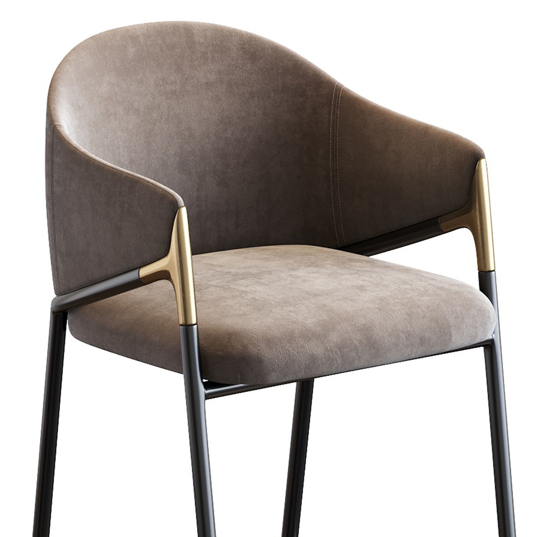 Euler Counter Bar Stool Set of 2 3D Model – Modern Upholstered Design, OBJ - View 30