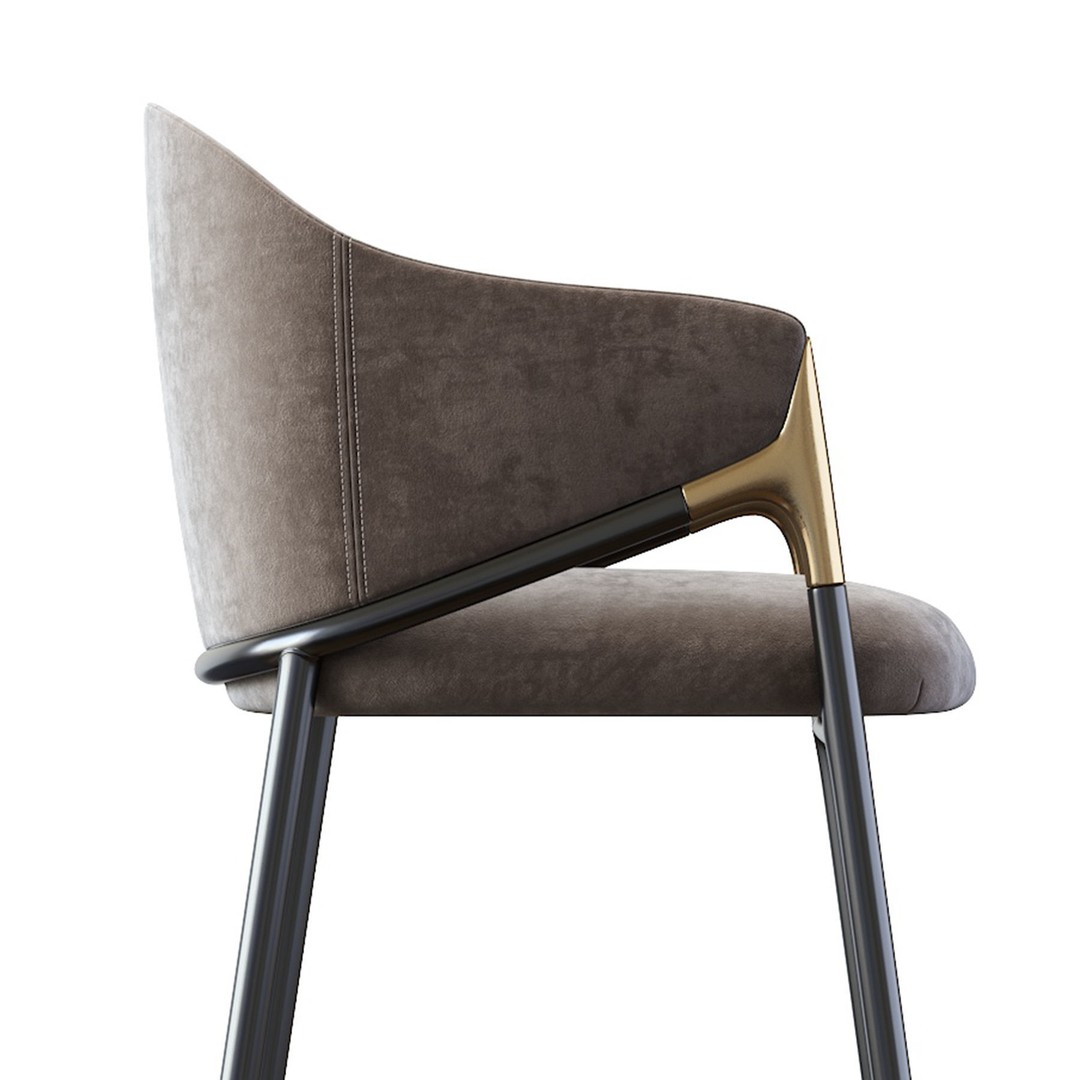 Euler Counter Bar Stool Set of 2 3D Model – Modern Upholstered Design, OBJ - View 31