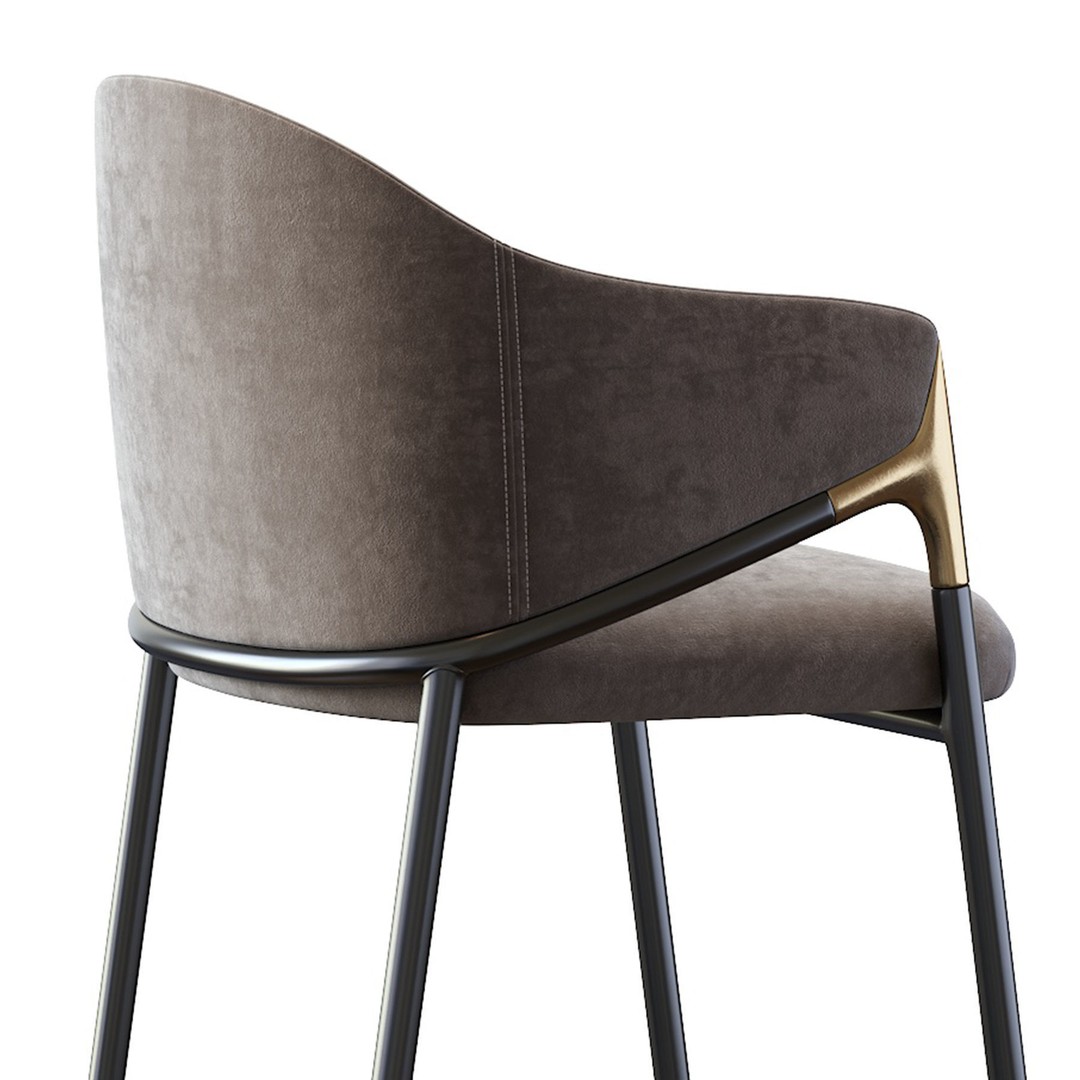 Euler Counter Bar Stool Set of 2 3D Model – Modern Upholstered Design, OBJ - View 32