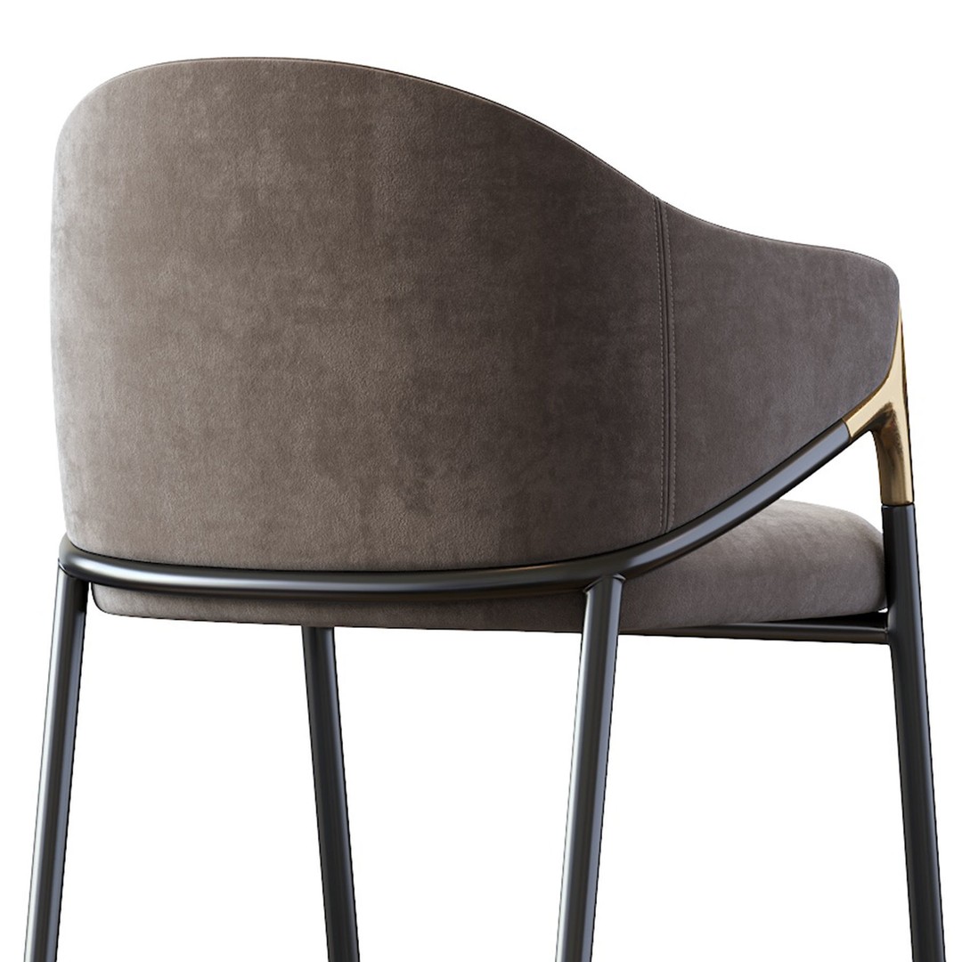 Euler Counter Bar Stool Set of 2 3D Model – Modern Upholstered Design, OBJ - View 33