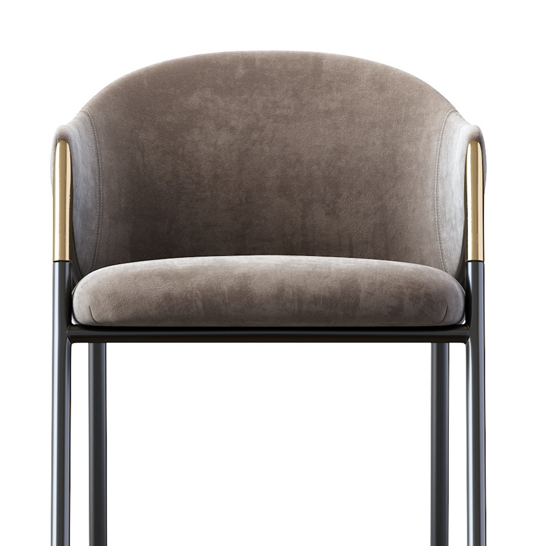 Euler Counter Bar Stool Set of 2 3D Model – Modern Upholstered Design, OBJ - View 35