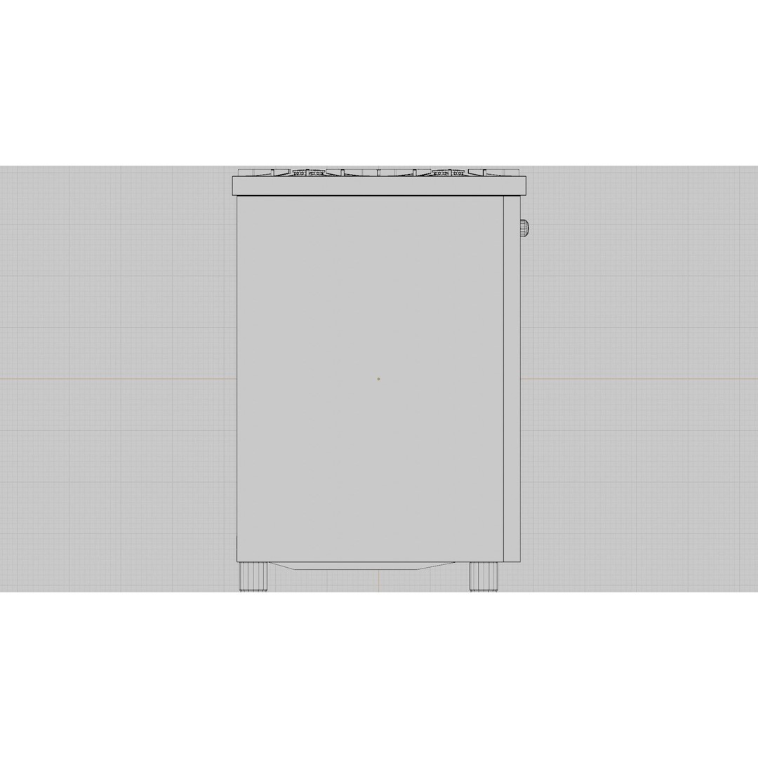 Retro Freestanding Range 3D Model – Low Poly PBR Appliance, Blender - View 10