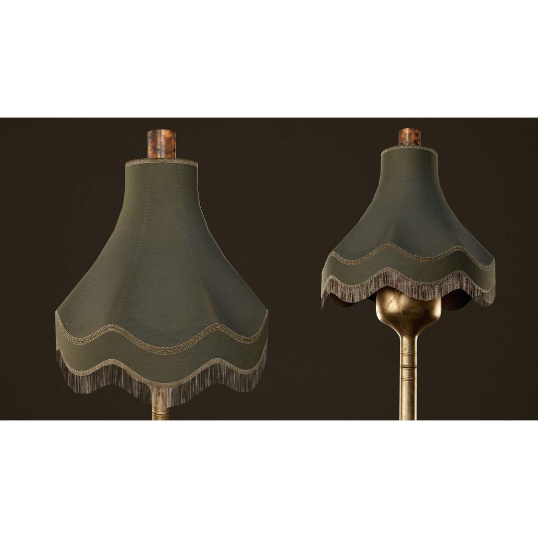 Victorian Floor Lamps 3D Model – Low Poly Game Ready, FBX, PBR - View 10