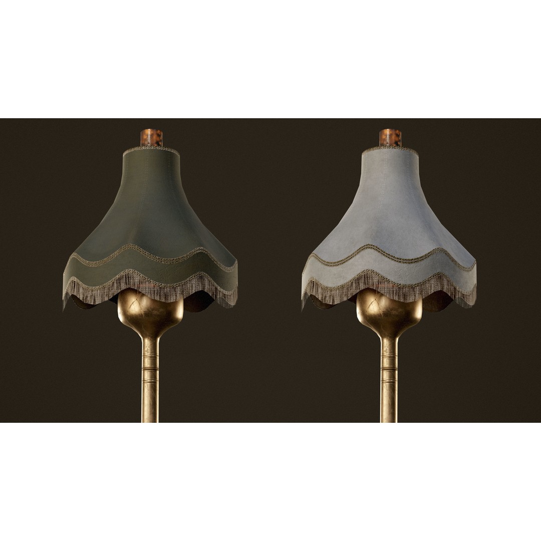 Victorian Floor Lamps 3D Model – Low Poly Game Ready, FBX, PBR - View 7