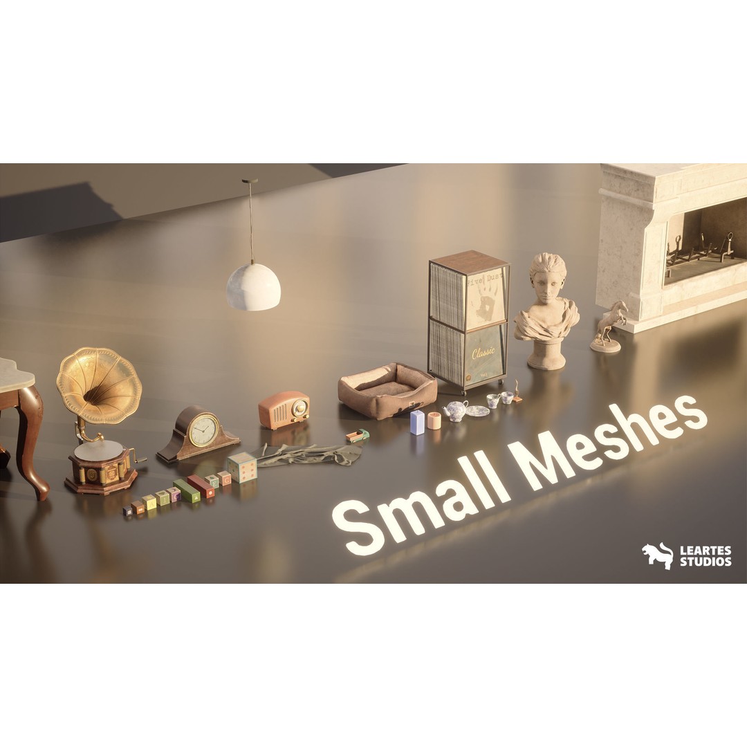 English Cottage Interior 3D Model – Low Poly Game Ready Asset, FBX - View 14