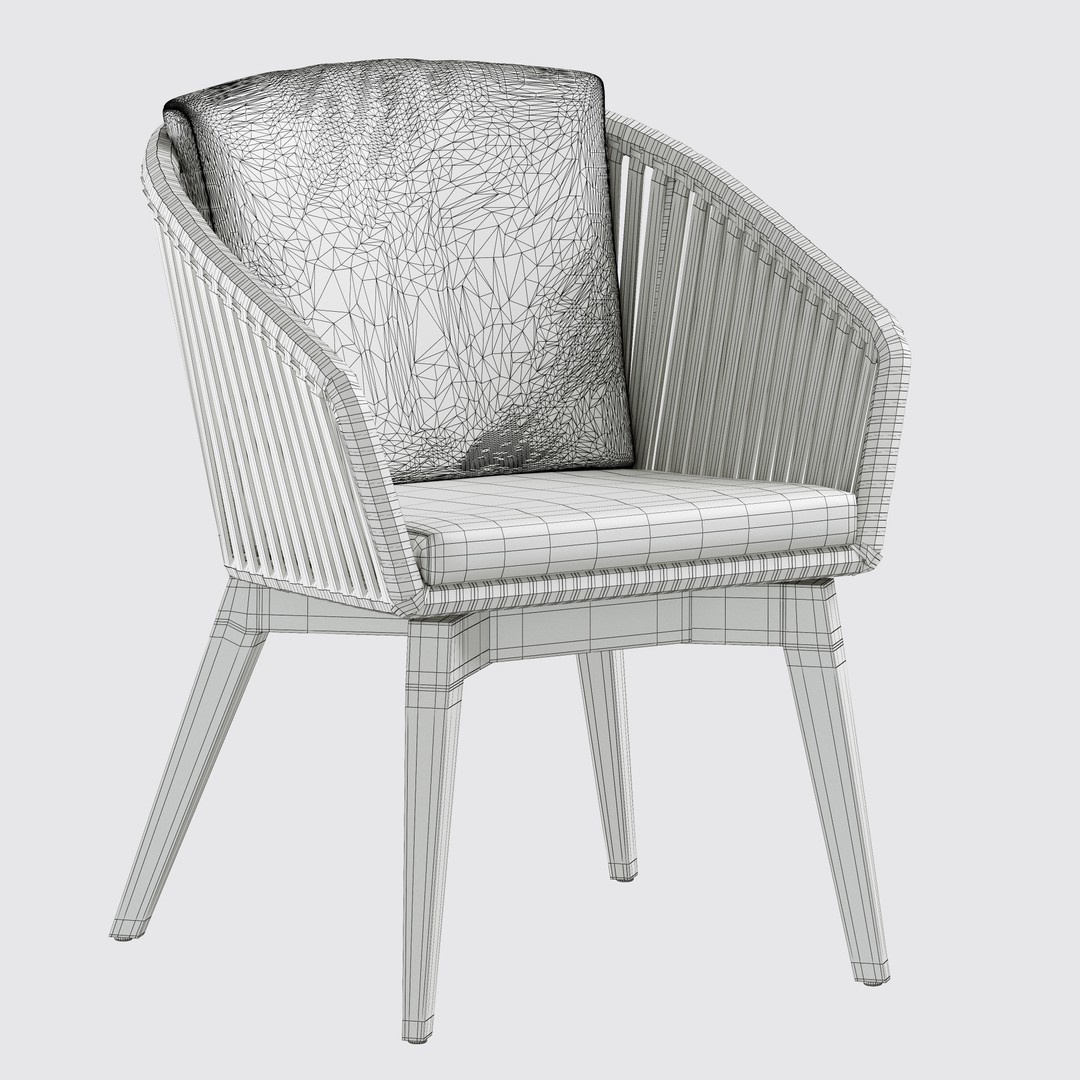 4so Santander Outdoor Dining Chair 3D Model – Wicker Garden Furniture, FBX