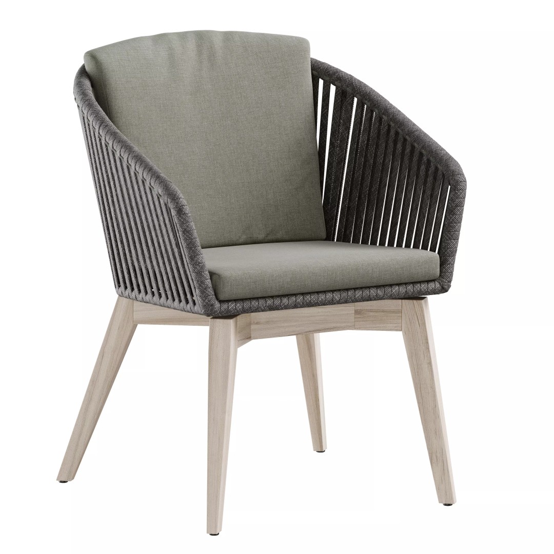 4so Santander Outdoor Dining Chair 3D Model – Wicker Garden Furniture, FBX - View 2