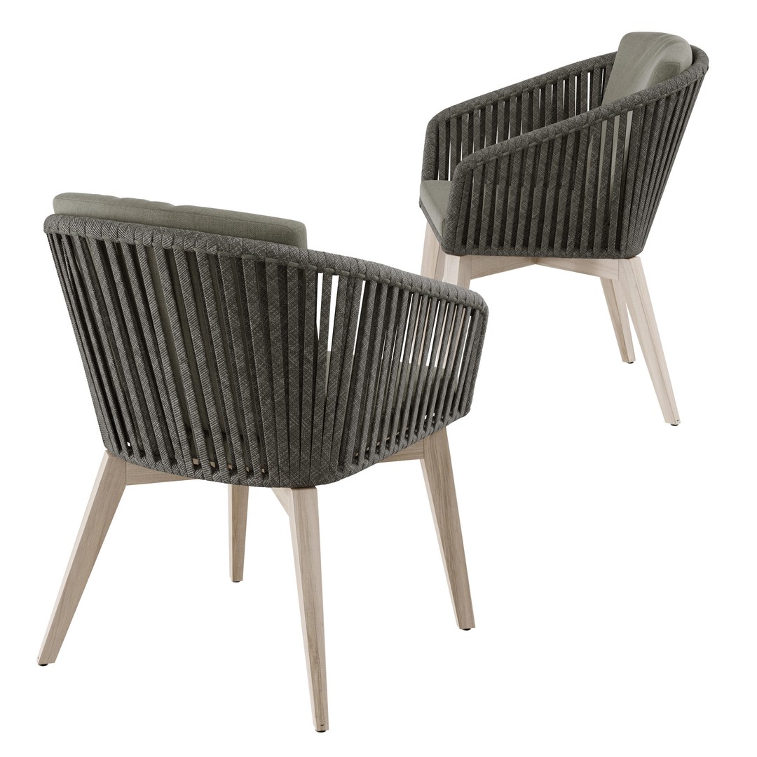 4so Santander Outdoor Dining Chair 3D Model – Wicker Garden Furniture, FBX - View 4