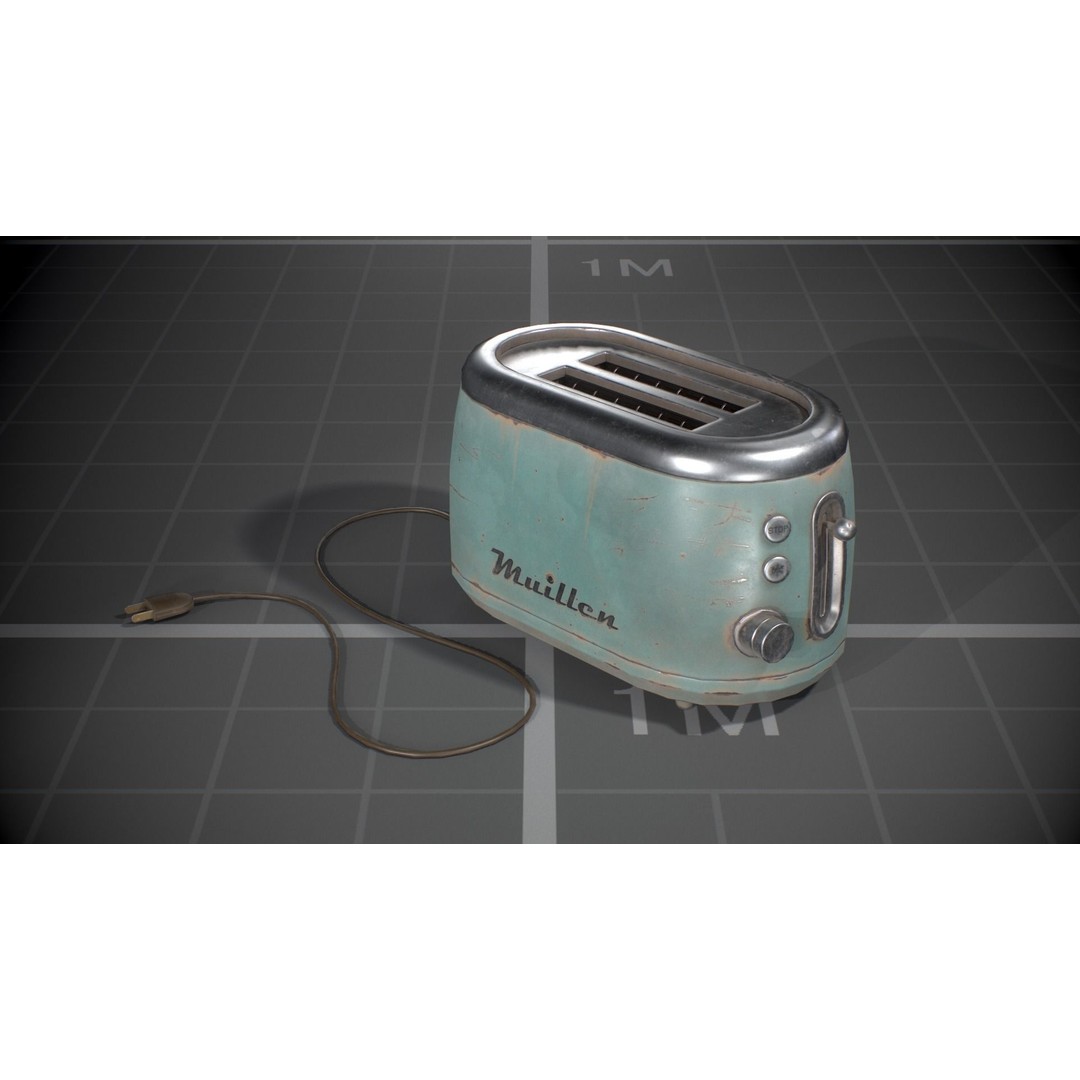 Vintage Toasters 3D Model – Low Poly Game Asset, FBX, PBR Textures - View 5