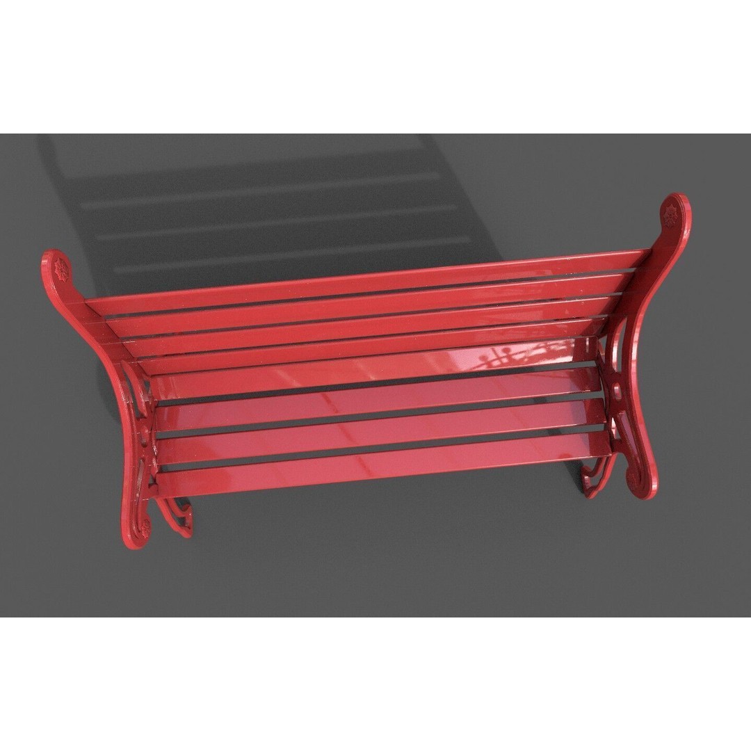 Street Bench 3D Model – Low-Poly Furniture Asset, FBX/OBJ - View 15