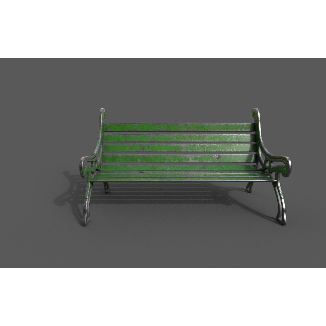 Street Bench 3D Model – Low-Poly Furniture Asset, FBX/OBJ - View 28
