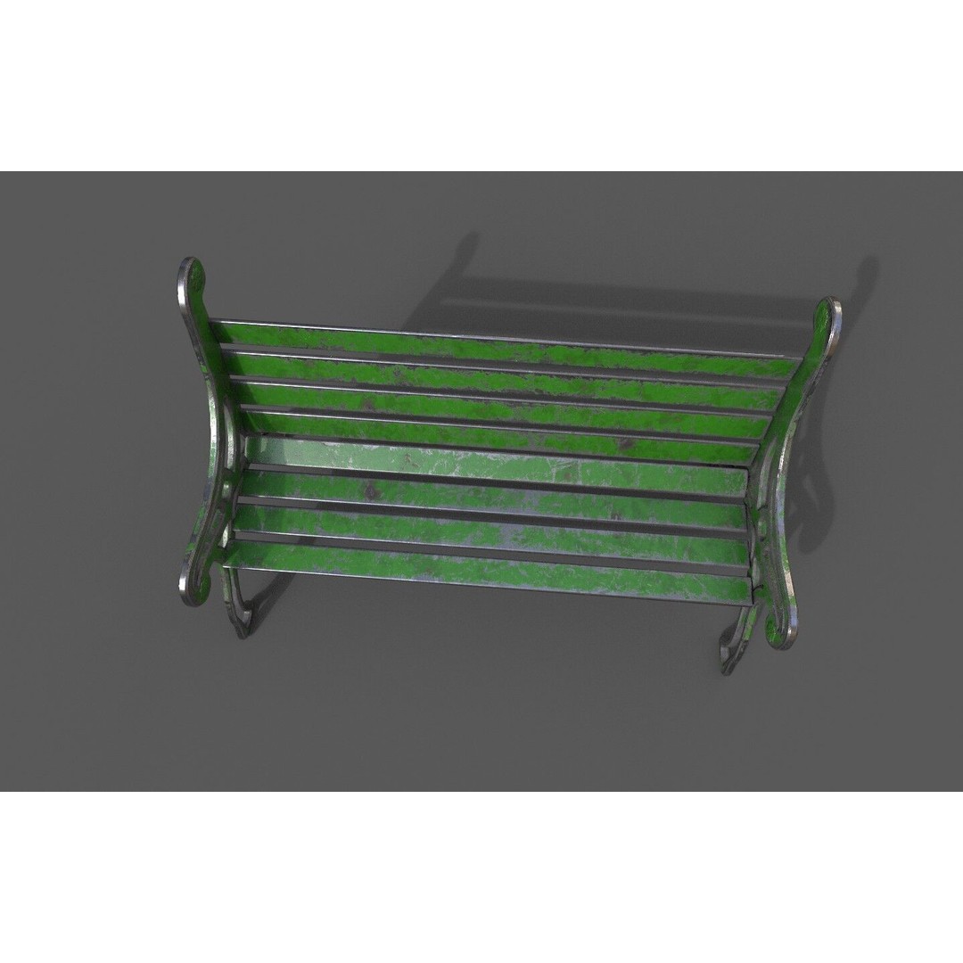 Street Bench 3D Model – Low-Poly Furniture Asset, FBX/OBJ - View 31