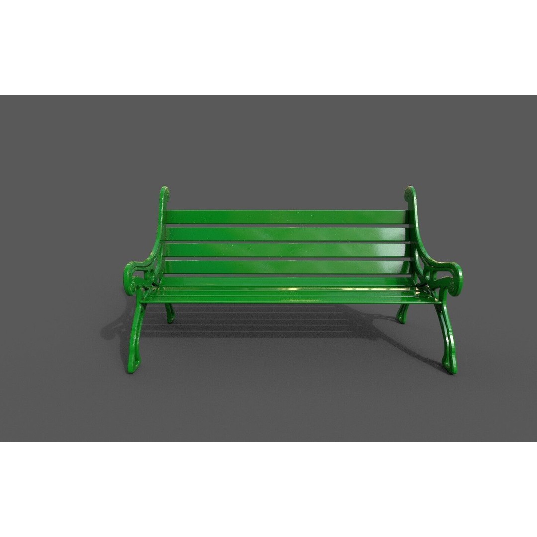 Street Bench 3D Model – Low-Poly Furniture Asset, FBX/OBJ - View 33