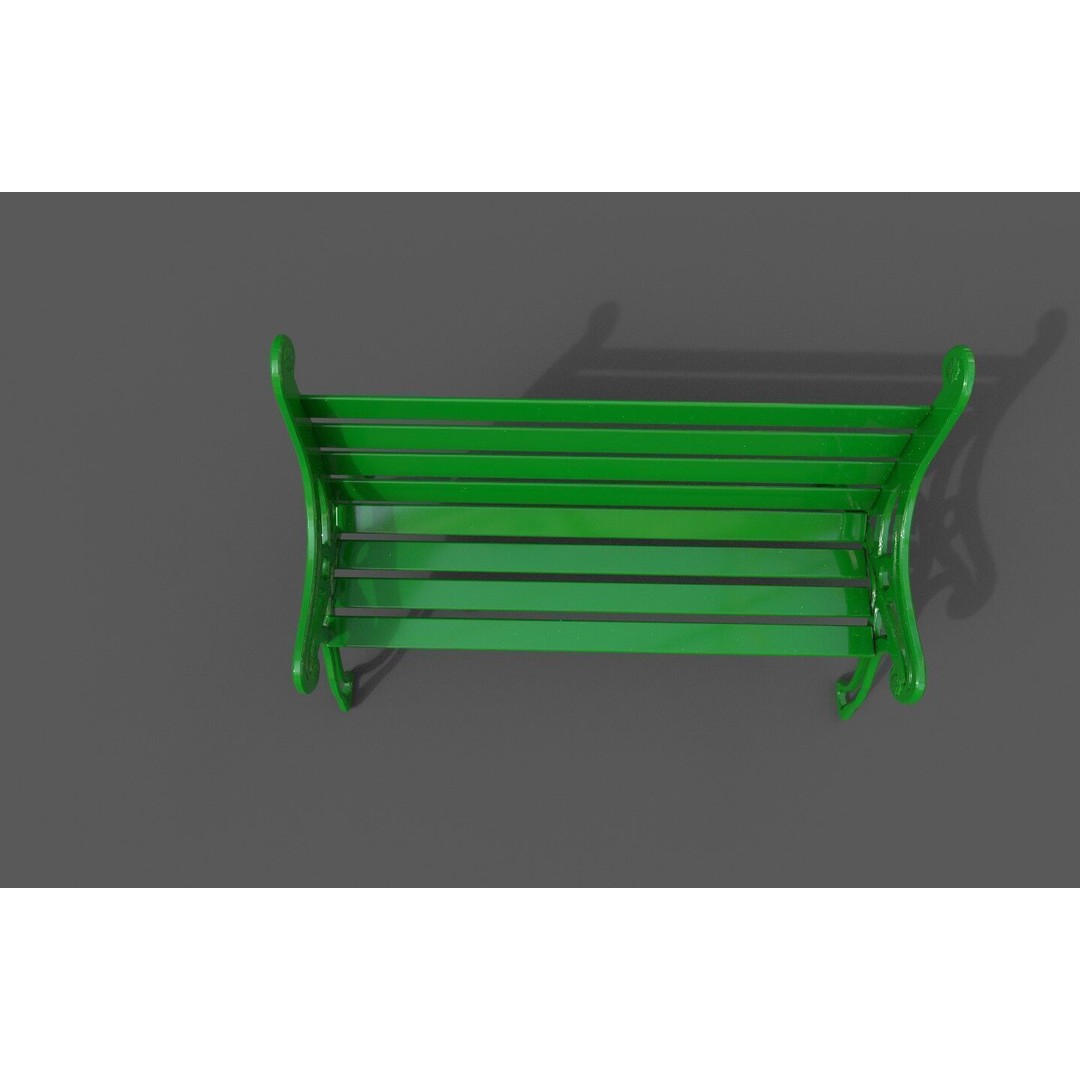 Street Bench 3D Model – Low-Poly Furniture Asset, FBX/OBJ - View 36