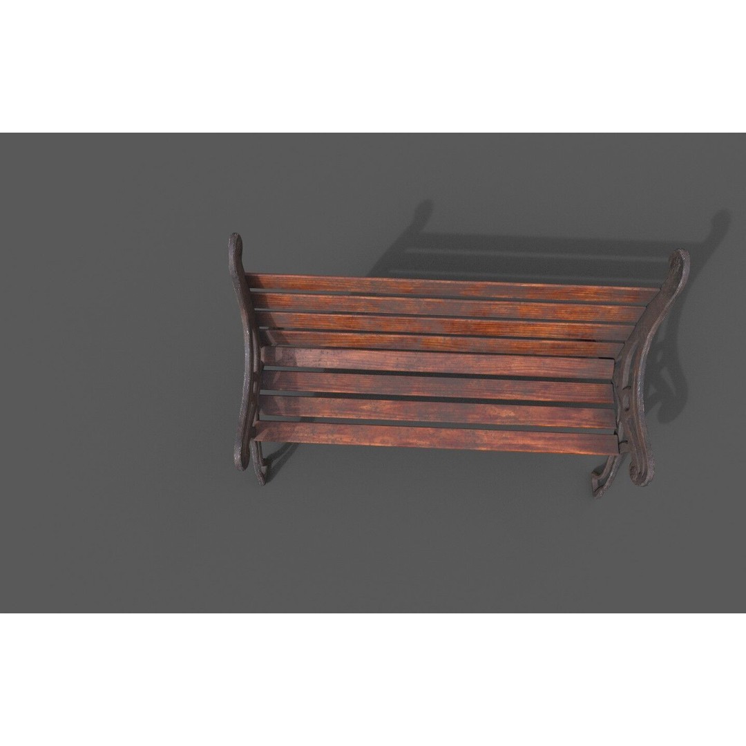 Street Bench 3D Model – Low-Poly Furniture Asset, FBX/OBJ - View 41