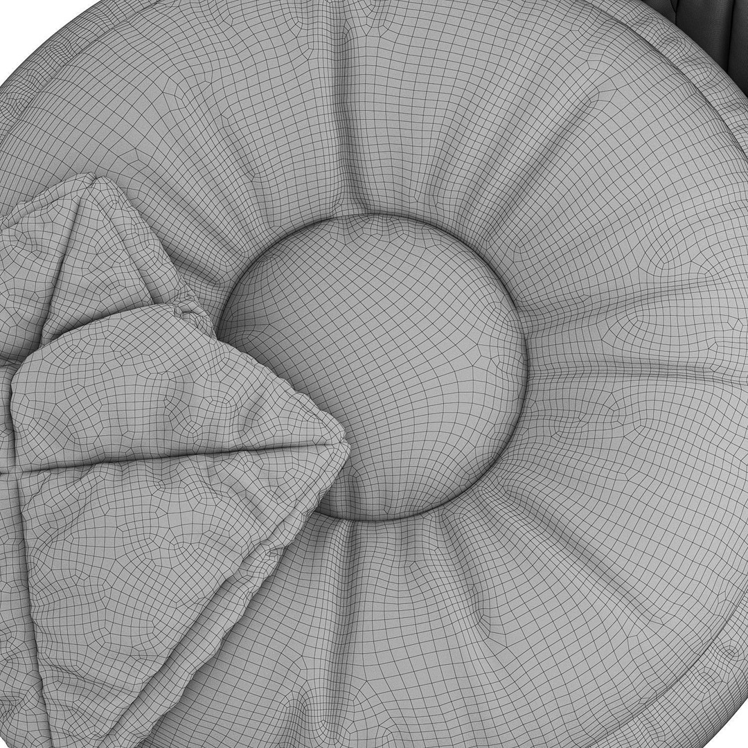 Bean Bag Chair 3D Model – Low Poly Leather Furniture Set, FBX, OBJ - View 14