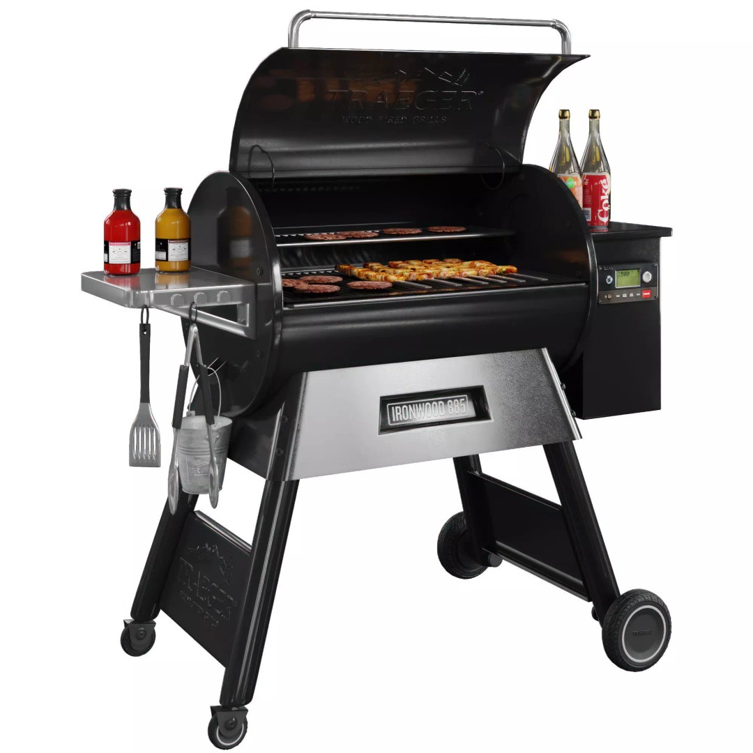 Traegar BBQ 3D Model – Outdoor Grill with Accessories, FBX, OBJ - View 2