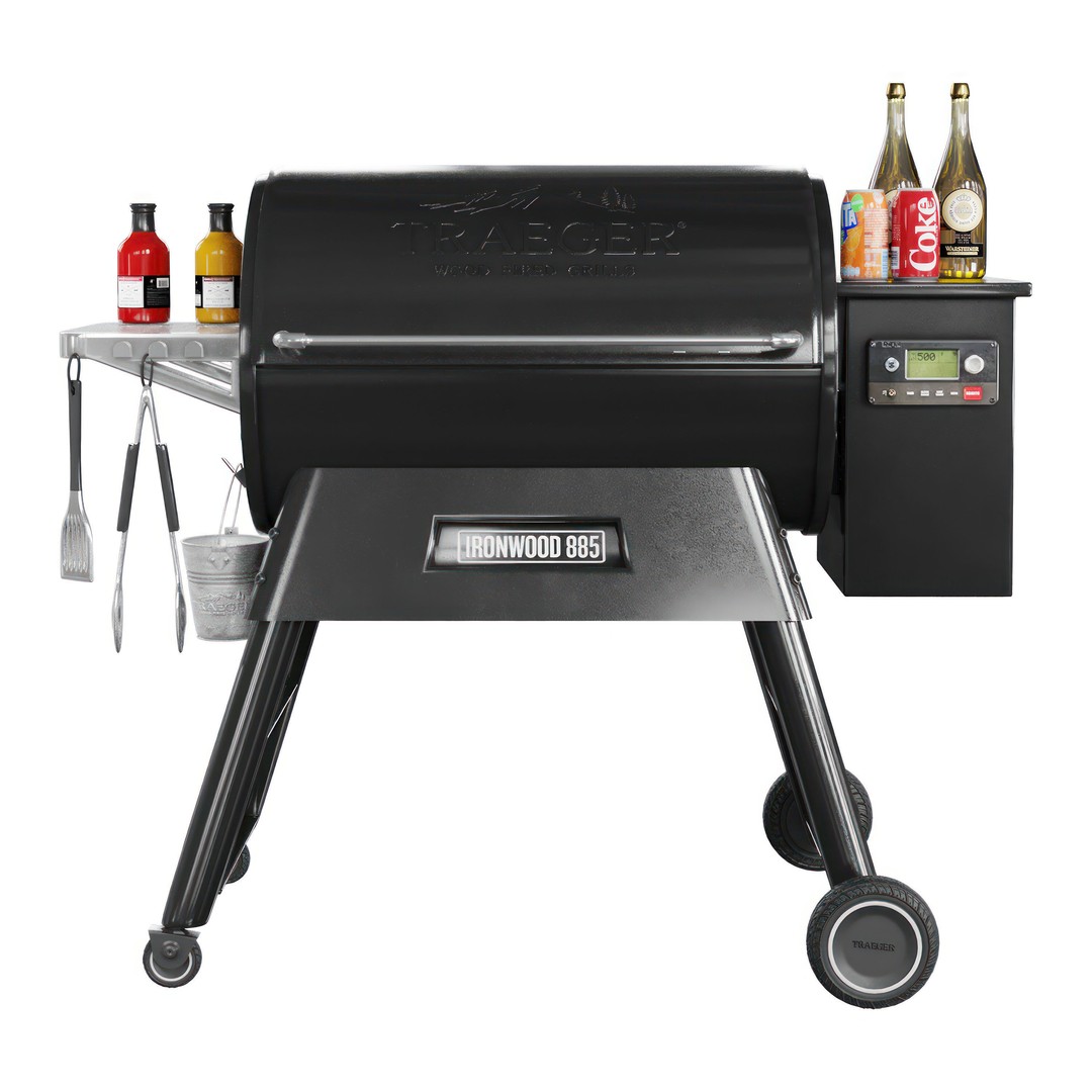 Traegar BBQ 3D Model – Outdoor Grill with Accessories, FBX, OBJ - View 3