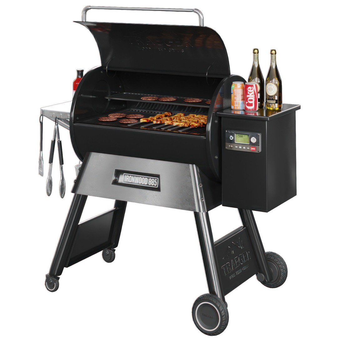 Traegar BBQ 3D Model – Outdoor Grill with Accessories, FBX, OBJ - View 4